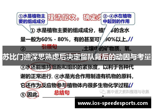 苏比门迪深思熟虑后决定留队背后的动因与考量